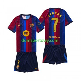 Koszulka FC Barcelona Ferran Torres 7 Dziecięcy Domowe Koszulki Piłkarskie 2026-2027 Krótki Rękaw